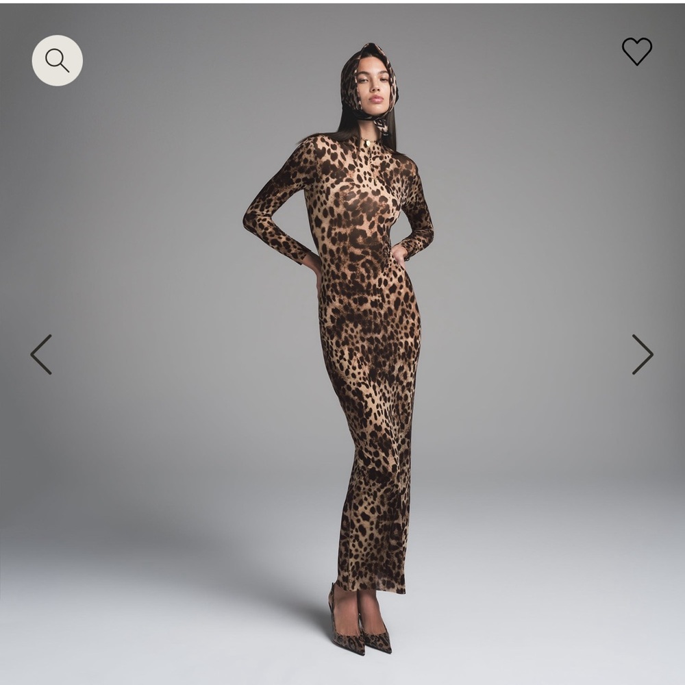 SOLD 🐆 NWT Dolce&Gabbana X SKIMS Milky Sheer Mock Neck Long Dress Size M 🐆